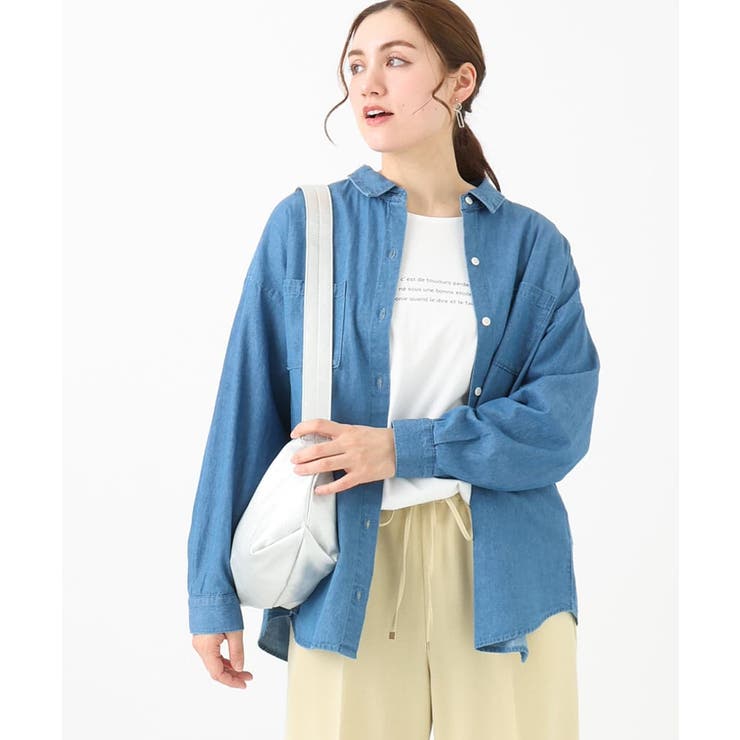 ブルー(55) | 【大きいサイズ】デニムシャツ | eur3