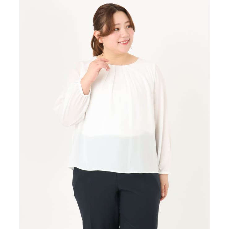 【大きいサイズ/11号サイズあり】2WAYジョーゼットブラウス | eur3 | 詳細画像12 