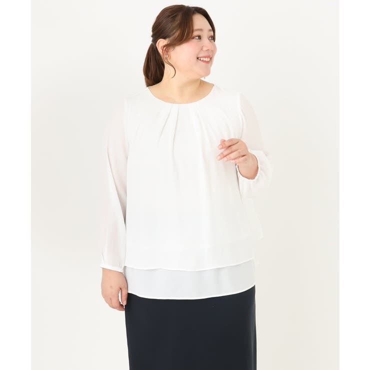 【大きいサイズ/11号サイズあり】2WAYジョーゼットブラウス | eur3 | 詳細画像2 