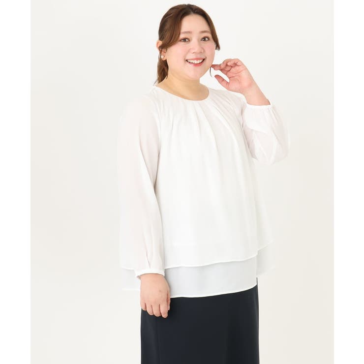 【大きいサイズ/11号サイズあり】2WAYジョーゼットブラウス | eur3 | 詳細画像3 