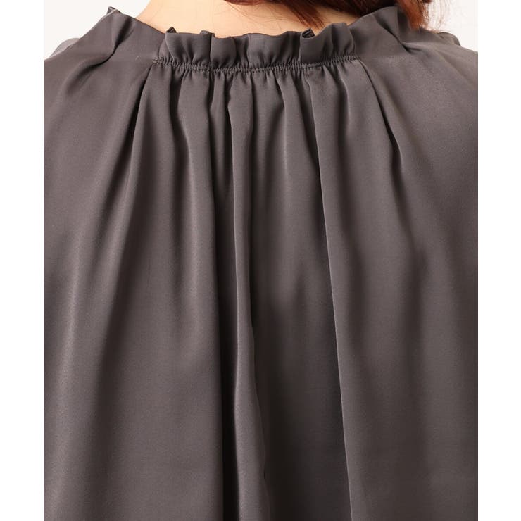 【大きいサイズ/11号サイズあり】タックネックサテンブラウス | eur3 | 詳細画像16 