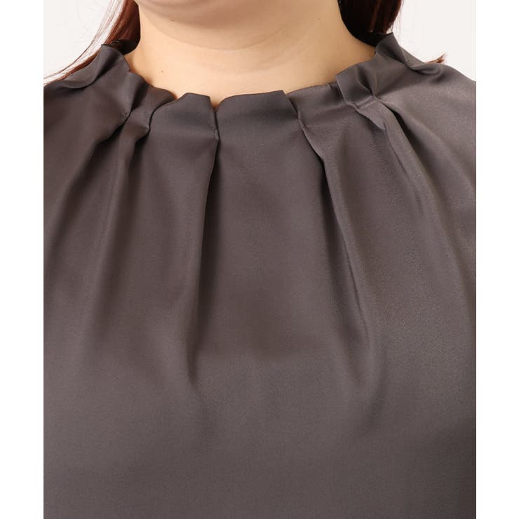 【大きいサイズ/11号サイズあり】タックネックサテンブラウス | eur3 | 詳細画像17 