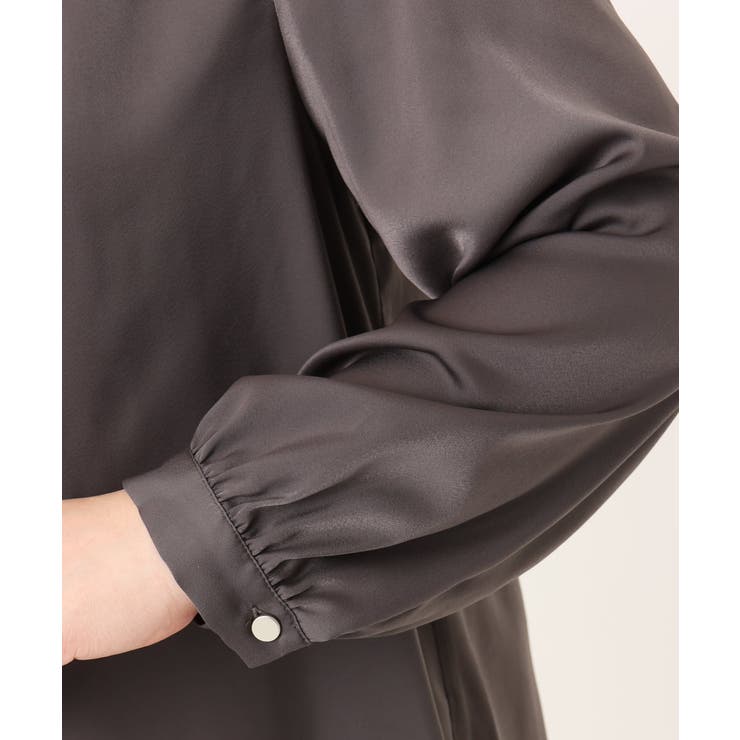 【大きいサイズ/11号サイズあり】タックネックサテンブラウス | eur3 | 詳細画像18 