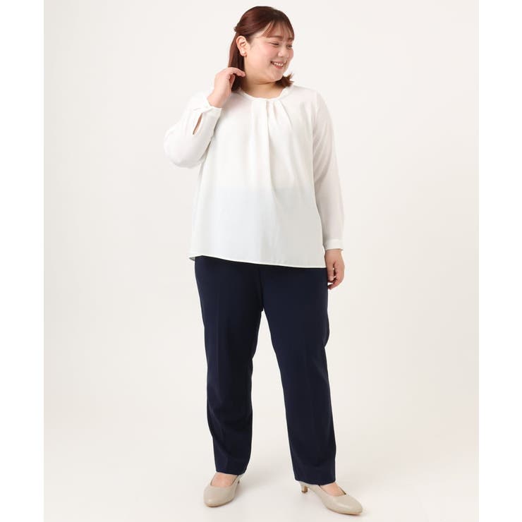 【大きいサイズ/11号サイズあり】ジョーゼットタックブラウス | eur3 | 詳細画像32 