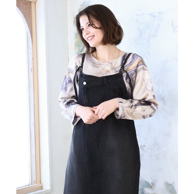 【大きいサイズ】アブストラクトプリントブラウス | eur3 | 詳細画像1 