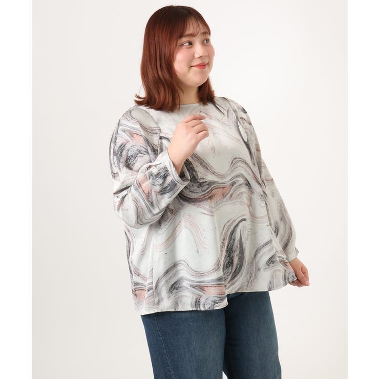 【大きいサイズ】アブストラクトプリントブラウス | eur3 | 詳細画像18 