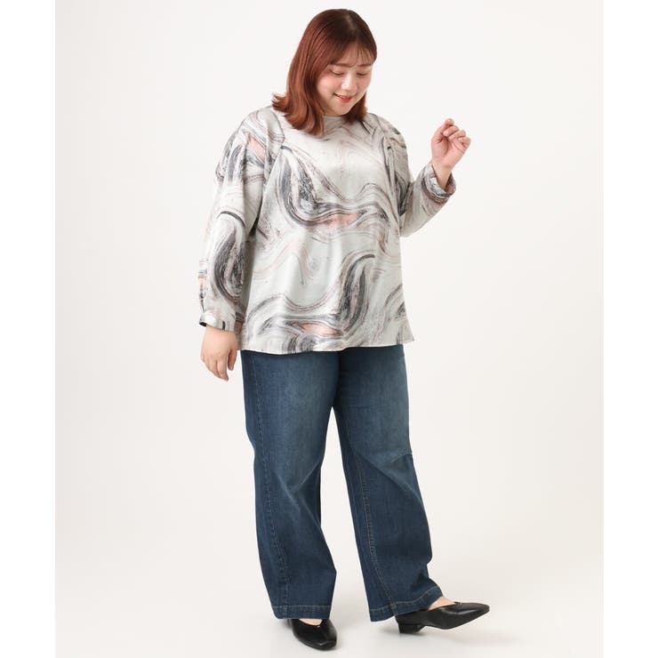 【大きいサイズ】アブストラクトプリントブラウス | eur3 | 詳細画像19 