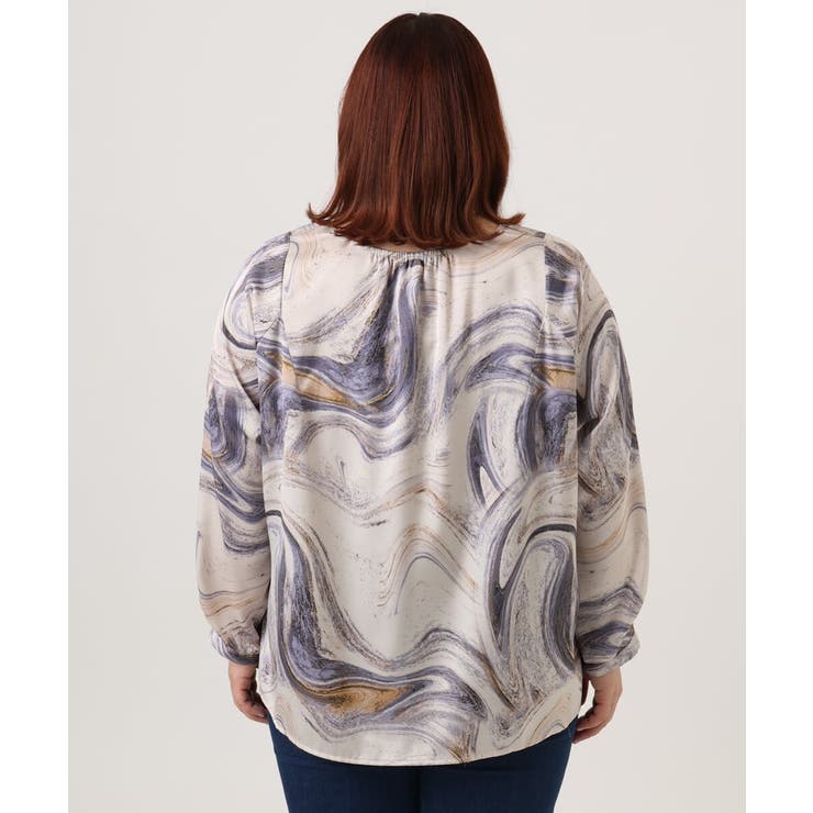 【大きいサイズ】アブストラクトプリントブラウス | eur3 | 詳細画像6 