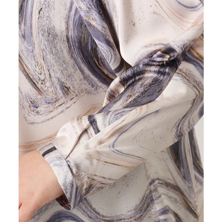 【大きいサイズ】アブストラクトプリントブラウス | eur3 | 詳細画像9 