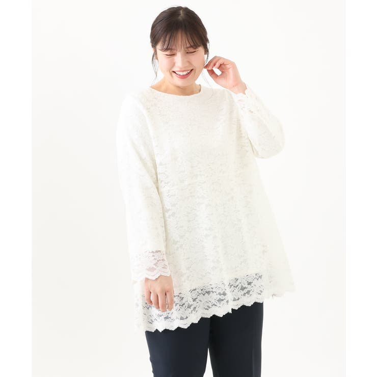 【大きいサイズ/11号サイズあり】リーフレースブラウス | eur3 | 詳細画像8 