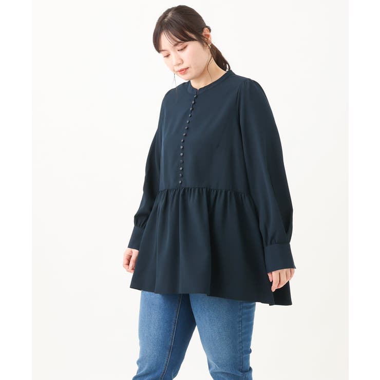 【大きいサイズ/11号サイズあり】ギャザー切り替えジョーゼットブラウス | eur3 | 詳細画像9 