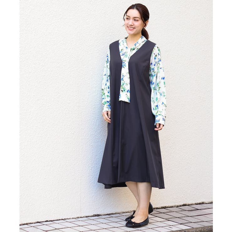 【大きいサイズ】【ロンシャン オールドコレクション】2WAYボウタイブラウス | eur3 | 詳細画像20 