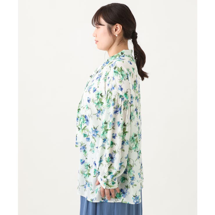 【大きいサイズ】【ロンシャン オールドコレクション】2WAYボウタイブラウス | eur3 | 詳細画像25 