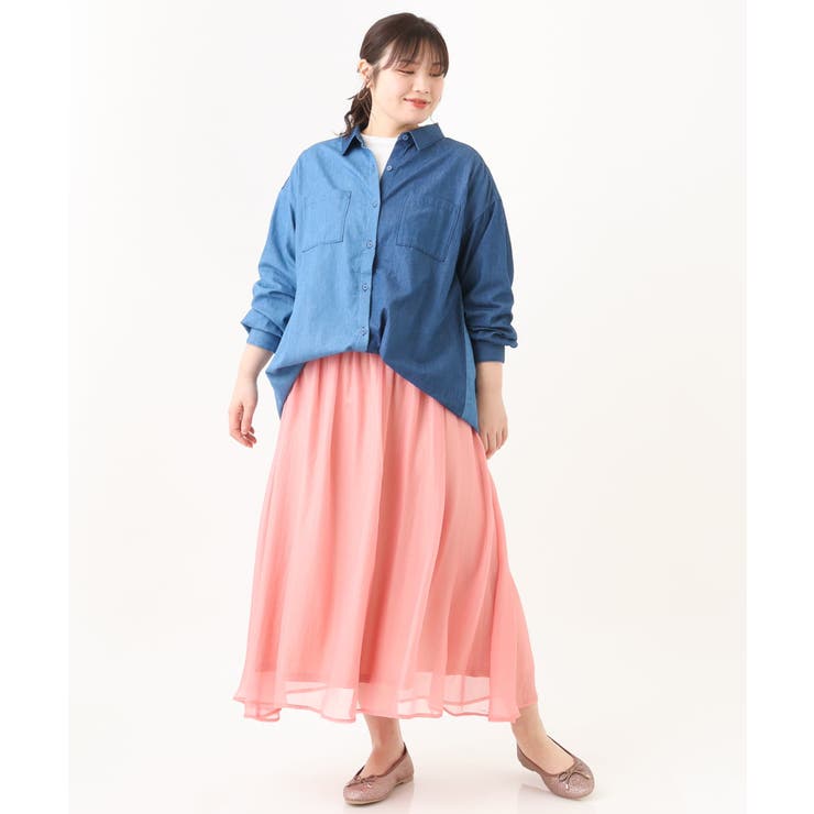 【大きいサイズ/11号サイズあり】２WAYパッチワーク風デニムシャツ | eur3 | 詳細画像26 