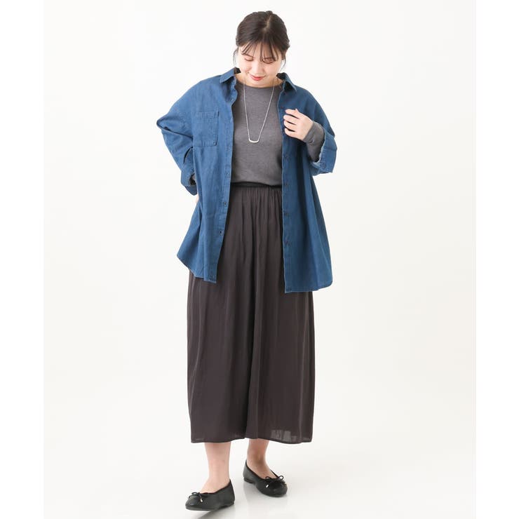 【大きいサイズ/11号サイズあり】２WAYパッチワーク風デニムシャツ | eur3 | 詳細画像30 