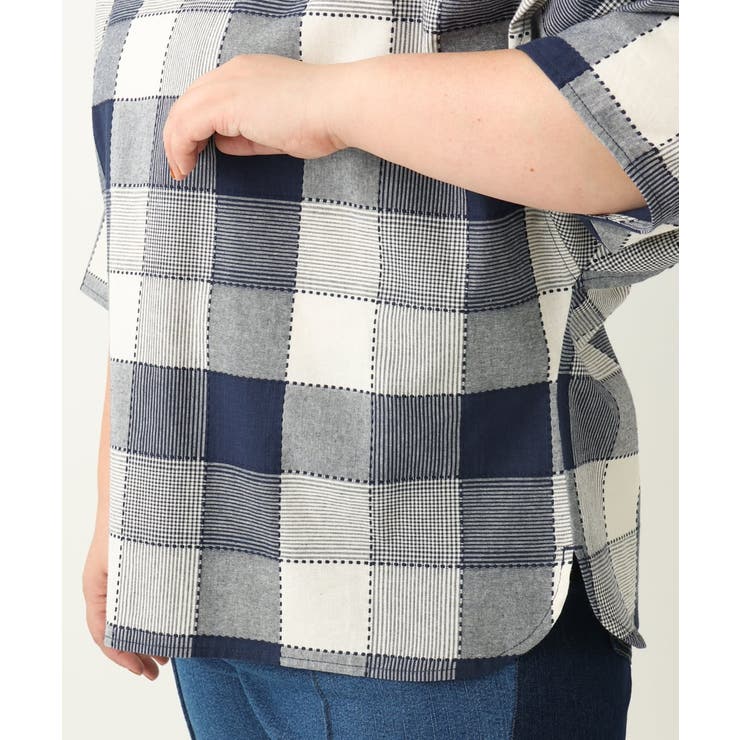 【大きいサイズ】パッチワーク風コットンブラウス | eur3 | 詳細画像15 