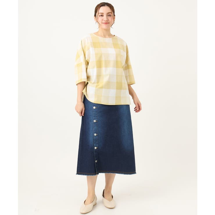 【大きいサイズ】パッチワーク風コットンブラウス | eur3 | 詳細画像3 