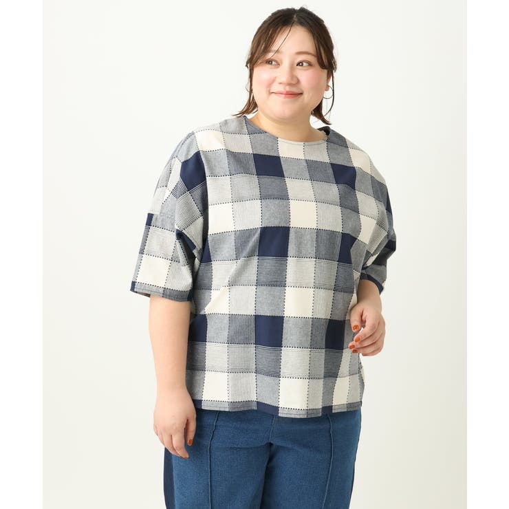 【大きいサイズ】パッチワーク風コットンブラウス | eur3 | 詳細画像9 