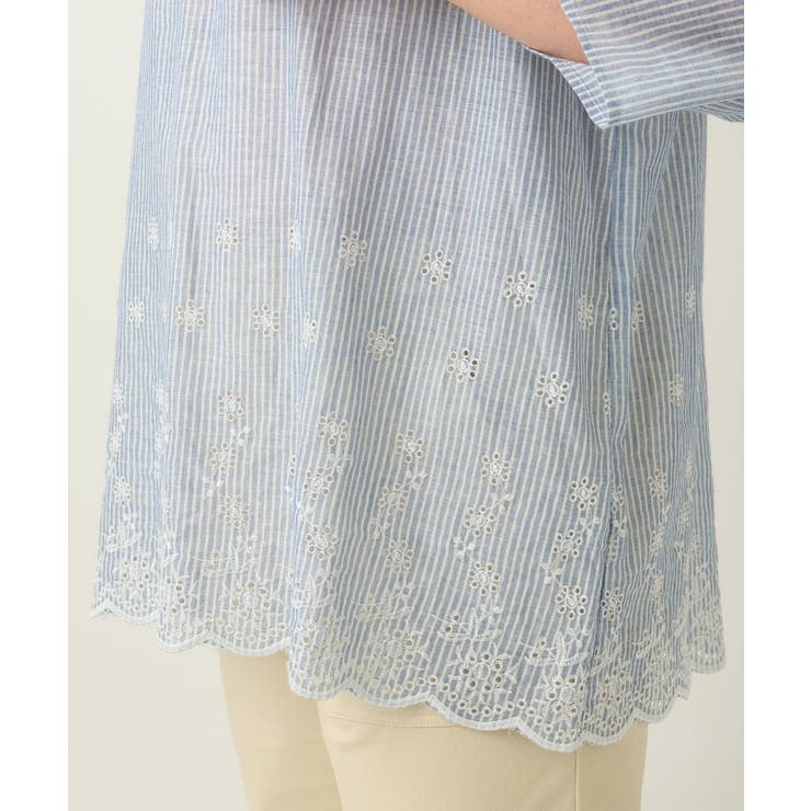 【大きいサイズ】シャーリング刺繍ブラウス | eur3 | 詳細画像12 