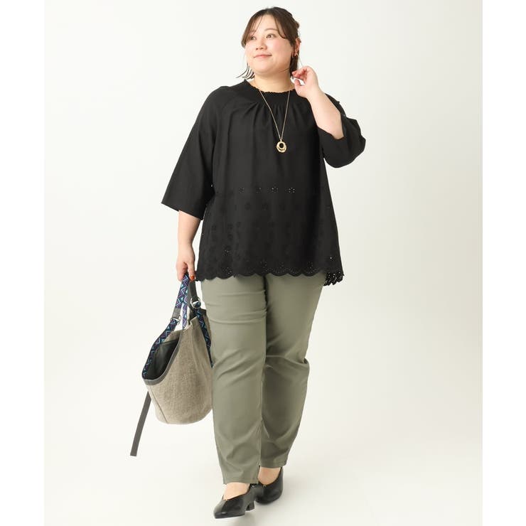 【大きいサイズ】シャーリング刺繍ブラウス | eur3 | 詳細画像21 