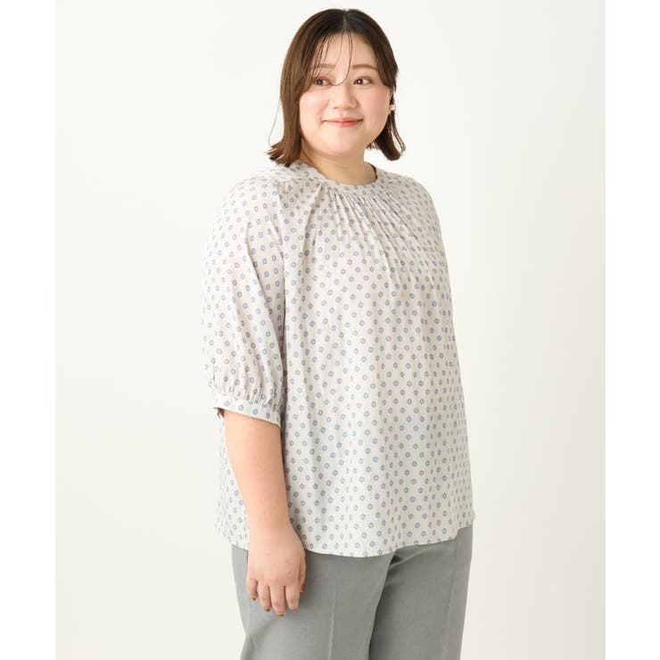 【大きいサイズ】プロバンスプリントブラウス | eur3 | 詳細画像14 