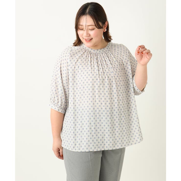 【大きいサイズ】プロバンスプリントブラウス | eur3 | 詳細画像15 