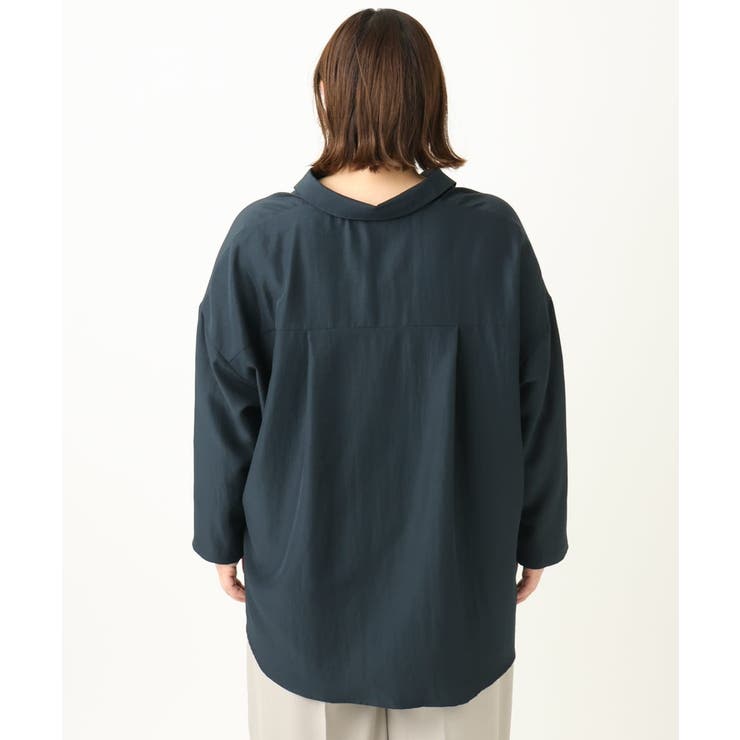 【大きいサイズ】フィブリルサテンドロップショルダーシャツ | eur3 | 詳細画像16 