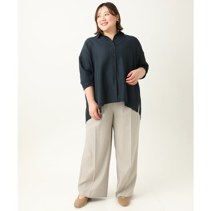 【大きいサイズ】フィブリルサテンドロップショルダーシャツ | eur3 | 詳細画像22 