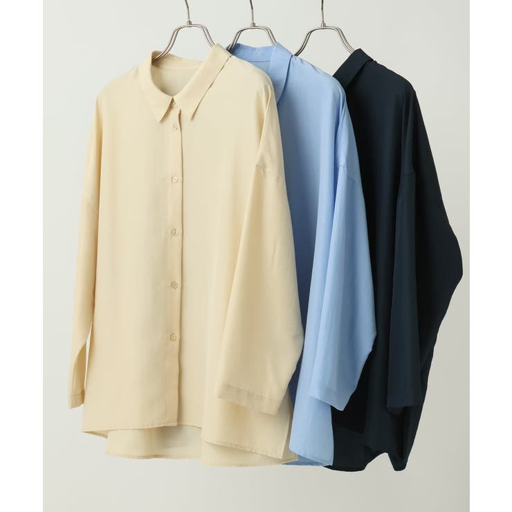 【大きいサイズ】フィブリルサテンドロップショルダーシャツ | eur3 | 詳細画像26 