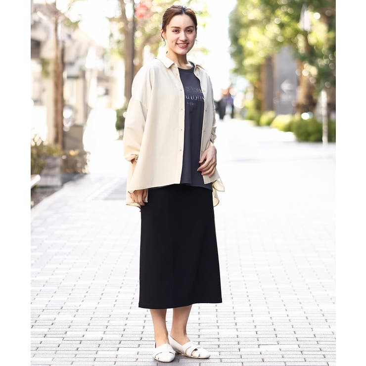 【大きいサイズ】フィブリルサテンドロップショルダーシャツ | eur3 | 詳細画像3 