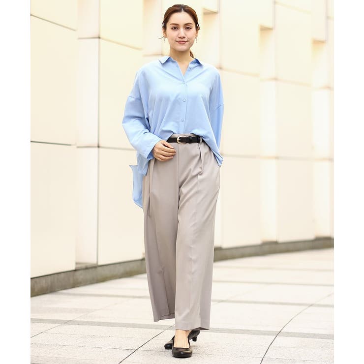 【大きいサイズ】フィブリルサテンドロップショルダーシャツ | eur3 | 詳細画像7 