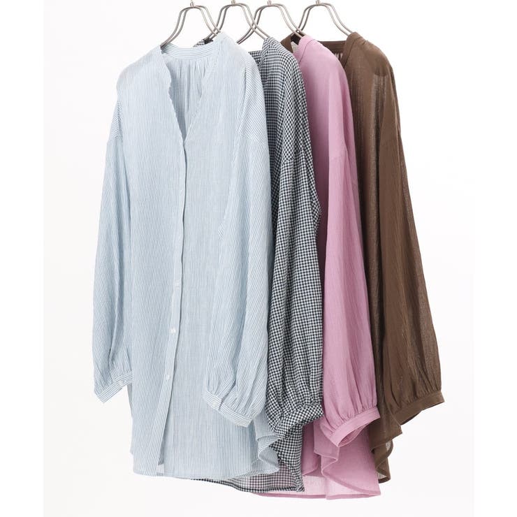 【大きいサイズ】バンドカラーコットンブラウス | eur3 | 詳細画像15 