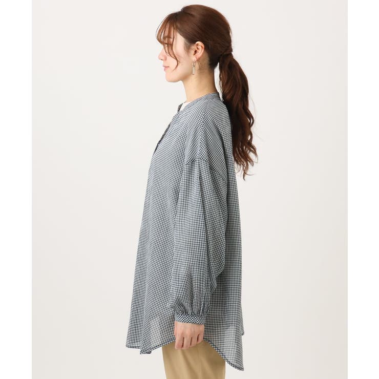 【大きいサイズ】バンドカラーコットンブラウス | eur3 | 詳細画像17 