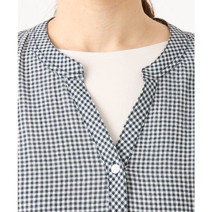 【大きいサイズ】バンドカラーコットンブラウス | eur3 | 詳細画像20 