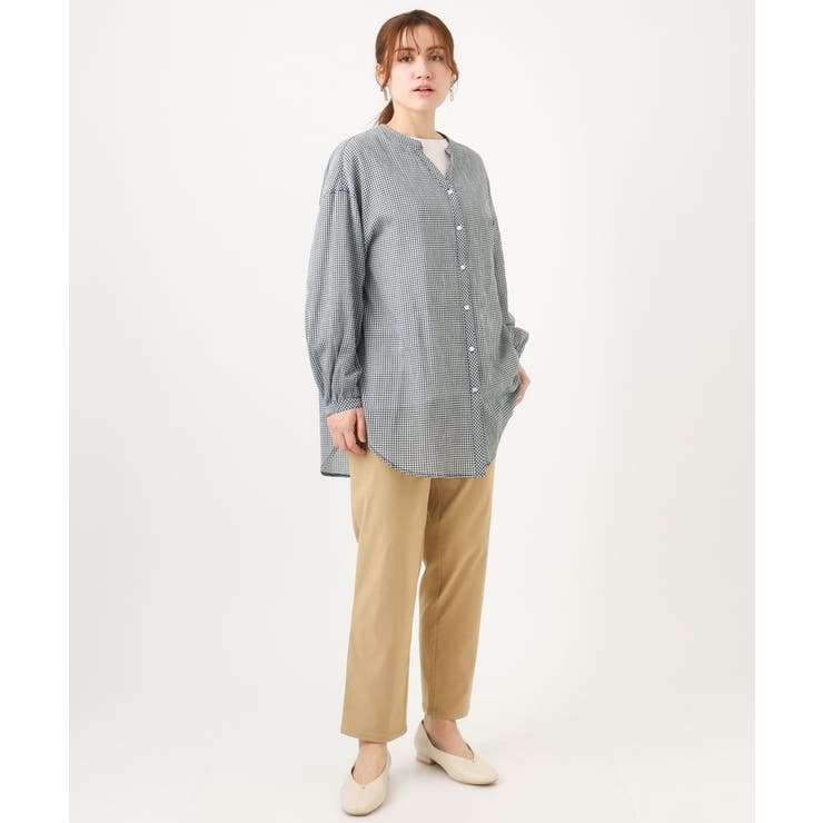 【大きいサイズ】バンドカラーコットンブラウス | eur3 | 詳細画像24 