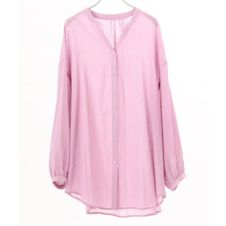 【大きいサイズ】バンドカラーコットンブラウス | eur3 | 詳細画像4 