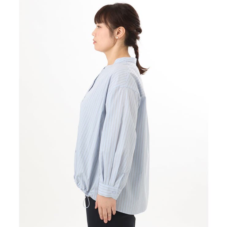 【大きいサイズ】バンドカラーストライプシャツ | eur3 | 詳細画像19 