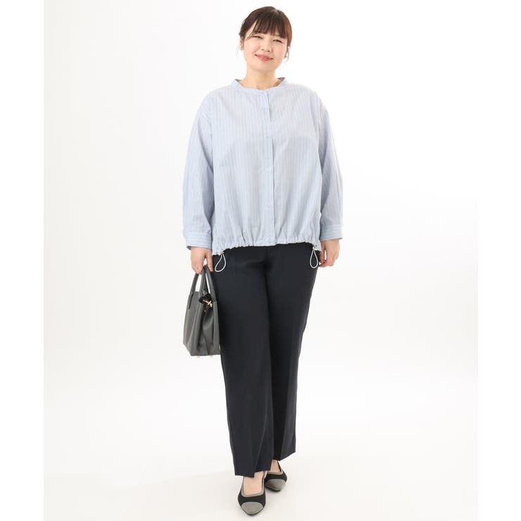 【大きいサイズ】バンドカラーストライプシャツ | eur3 | 詳細画像27 