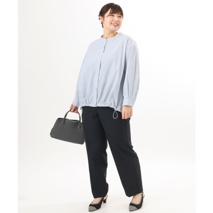 【大きいサイズ】バンドカラーストライプシャツ | eur3 | 詳細画像28 