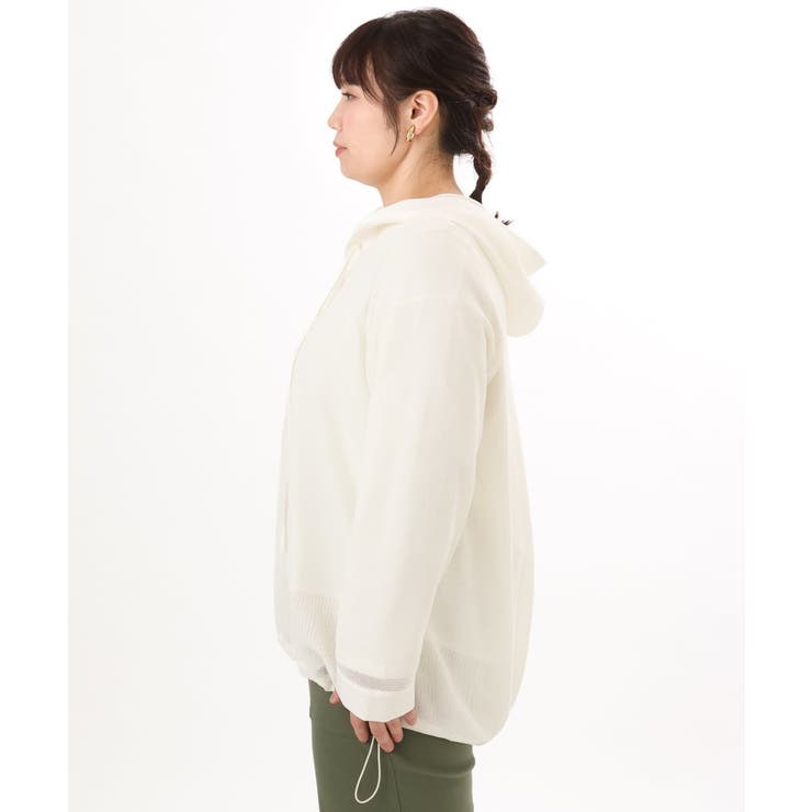 【大きいサイズ】レースアップメッシュフーディ | eur3 | 詳細画像6 