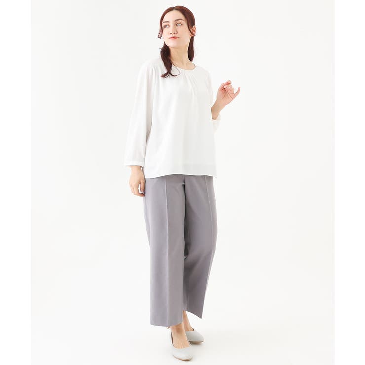 【大きいサイズ/11号サイズあり】サテンタックブラウス | eur3 | 詳細画像3 