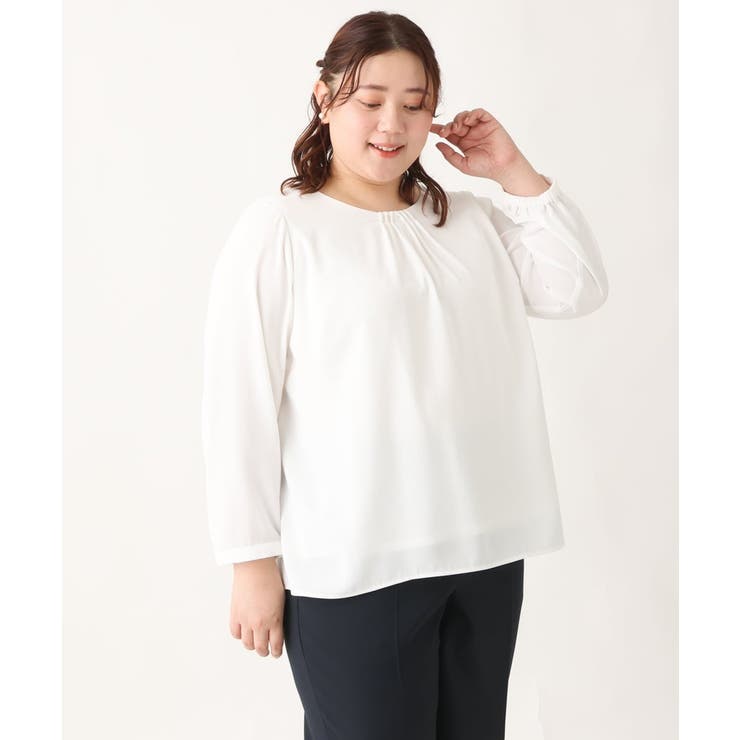 【大きいサイズ/11号サイズあり】サテンタックブラウス | eur3 | 詳細画像6 