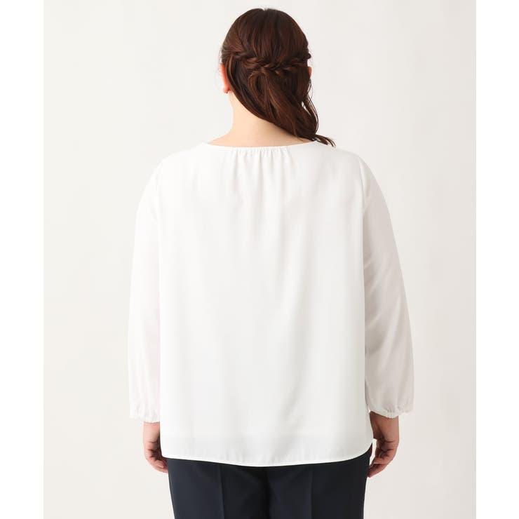 【大きいサイズ/11号サイズあり】サテンタックブラウス | eur3 | 詳細画像8 