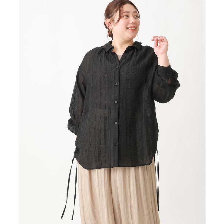 ブラック(94) | 【大きいサイズ】シアードビーブラウス | eur3