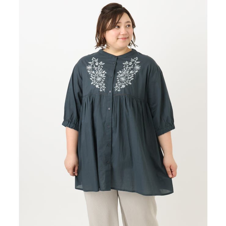 【大きいサイズ】フラワー刺繍ブラウス | eur3 | 詳細画像24 