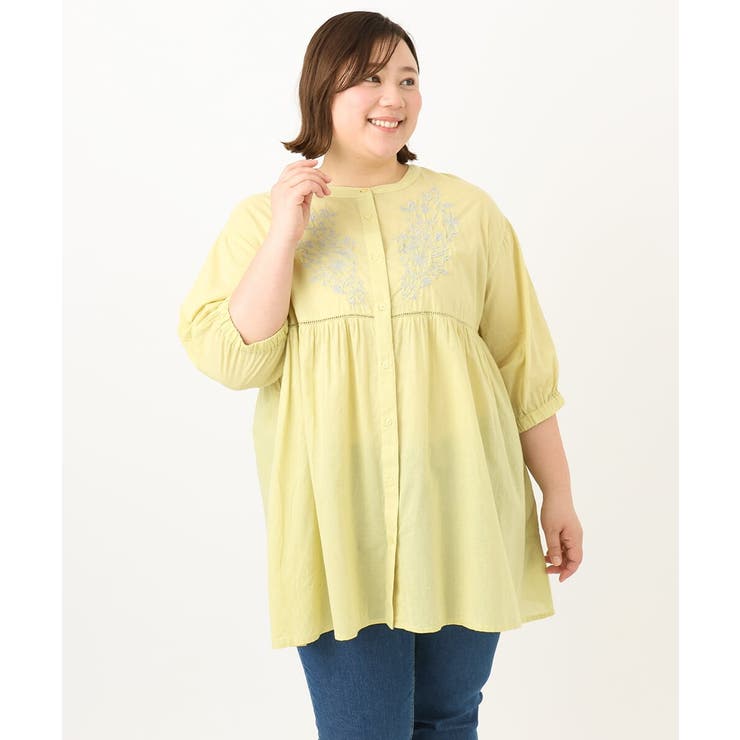 【大きいサイズ】フラワー刺繍ブラウス | eur3 | 詳細画像5 