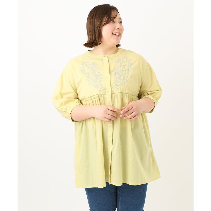 【大きいサイズ】フラワー刺繍ブラウス | eur3 | 詳細画像6 