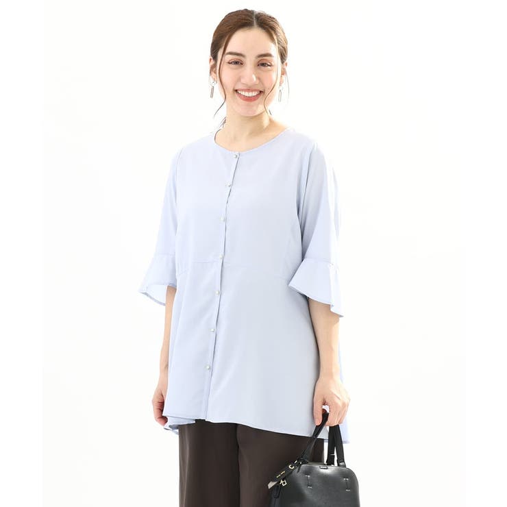 【大きいサイズ/11号サイズあり】Vネックペプラムブラウス | eur3 | 詳細画像2 