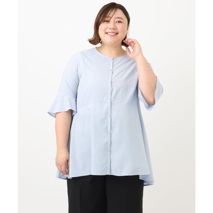 【大きいサイズ/11号サイズあり】Vネックペプラムブラウス | eur3 | 詳細画像6 