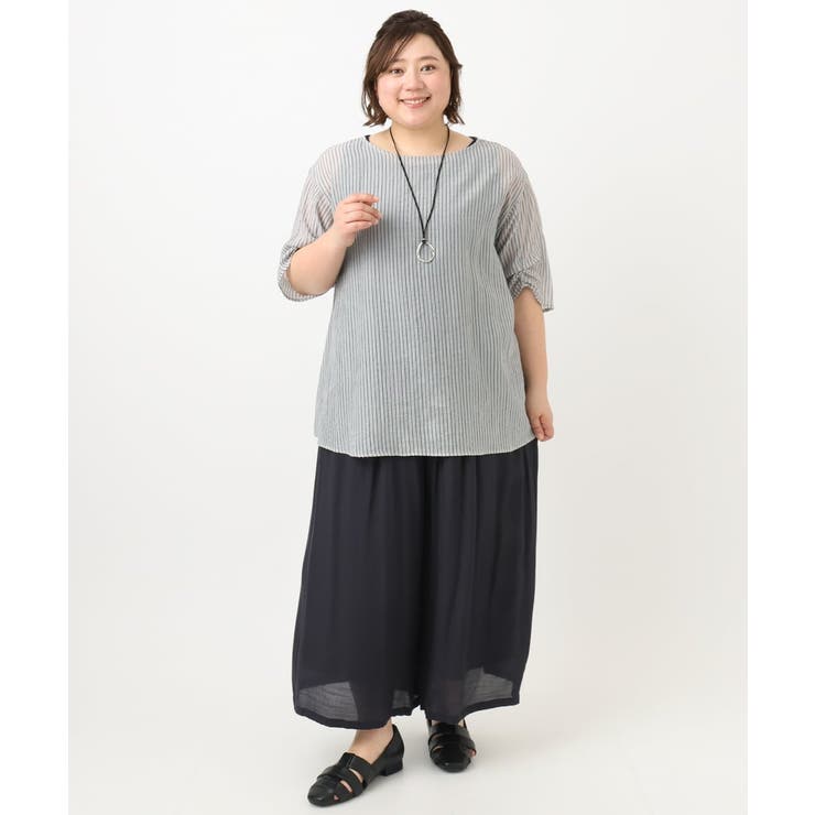 【大きいサイズ】シアーストライプタンクトップセット | eur3 | 詳細画像23 